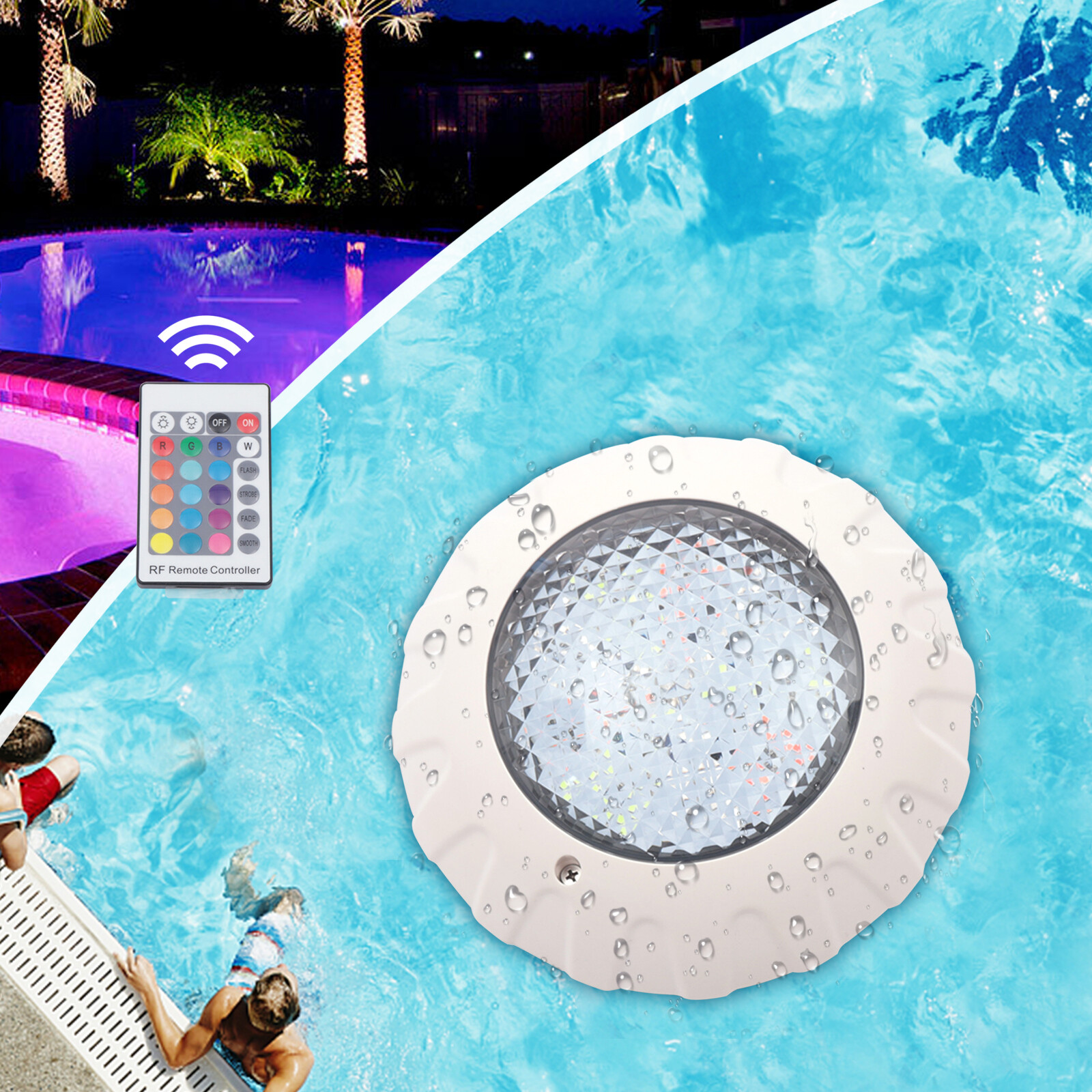 12V 38W Waterproof RGB Swimming LED Pool Lights underwater light IP68 Lamp Spa