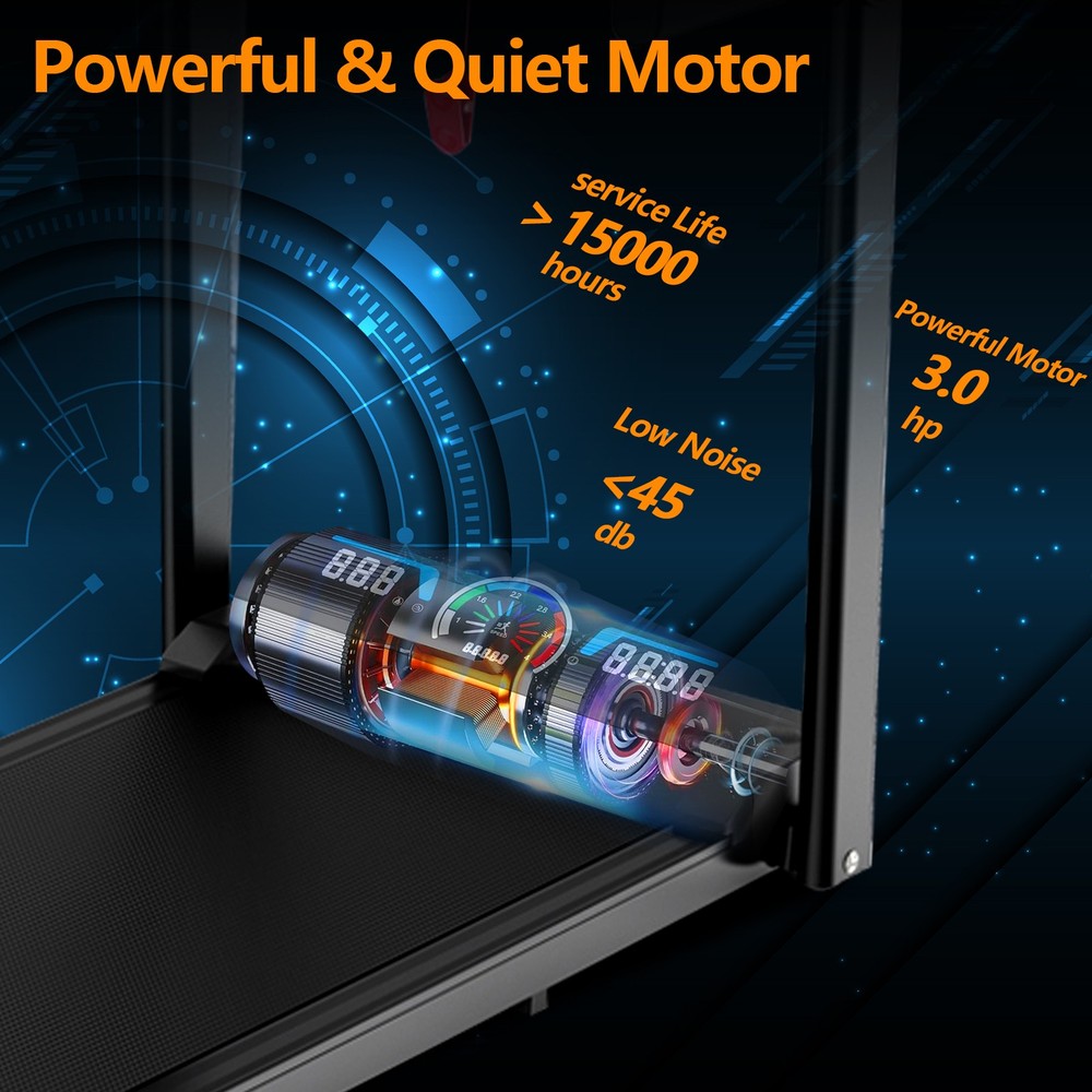 Foldable Under-Desk Treadmill for Home Use, Remote-Controlled with LED Display