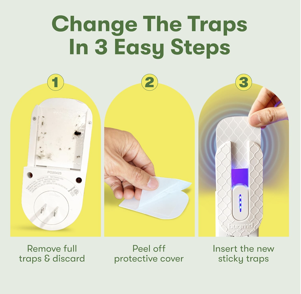 BugMD No Fly Zone Refillable UV Bug Zapper, Mosquito Zapper, Flying Insect Trap