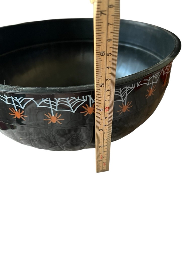 Plastic Black Packerware Candy Halloween Bowl Spiderweb & Spiders Trick Or Trea