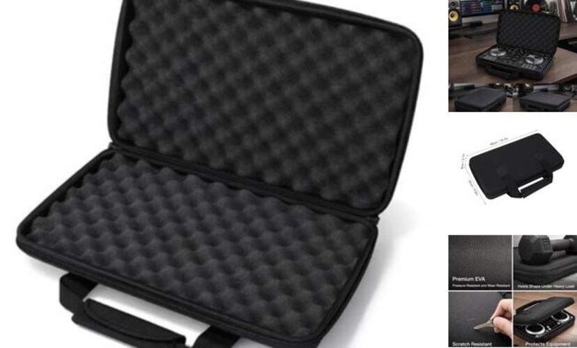 DJ Controller Hard Case, DJ Controller Storage Bag Portable Carrying Case for