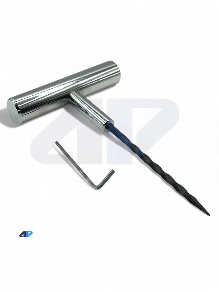 Solid T-Handle Tire Plug Insertion Repair Tool Set Split Eye /Probe+ Free Plugs