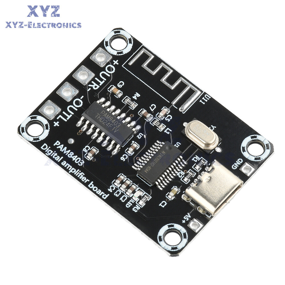 Type-C Mini PAM8403 Bluetooth Digital Power Amplifier Board 5W+5W For Class D