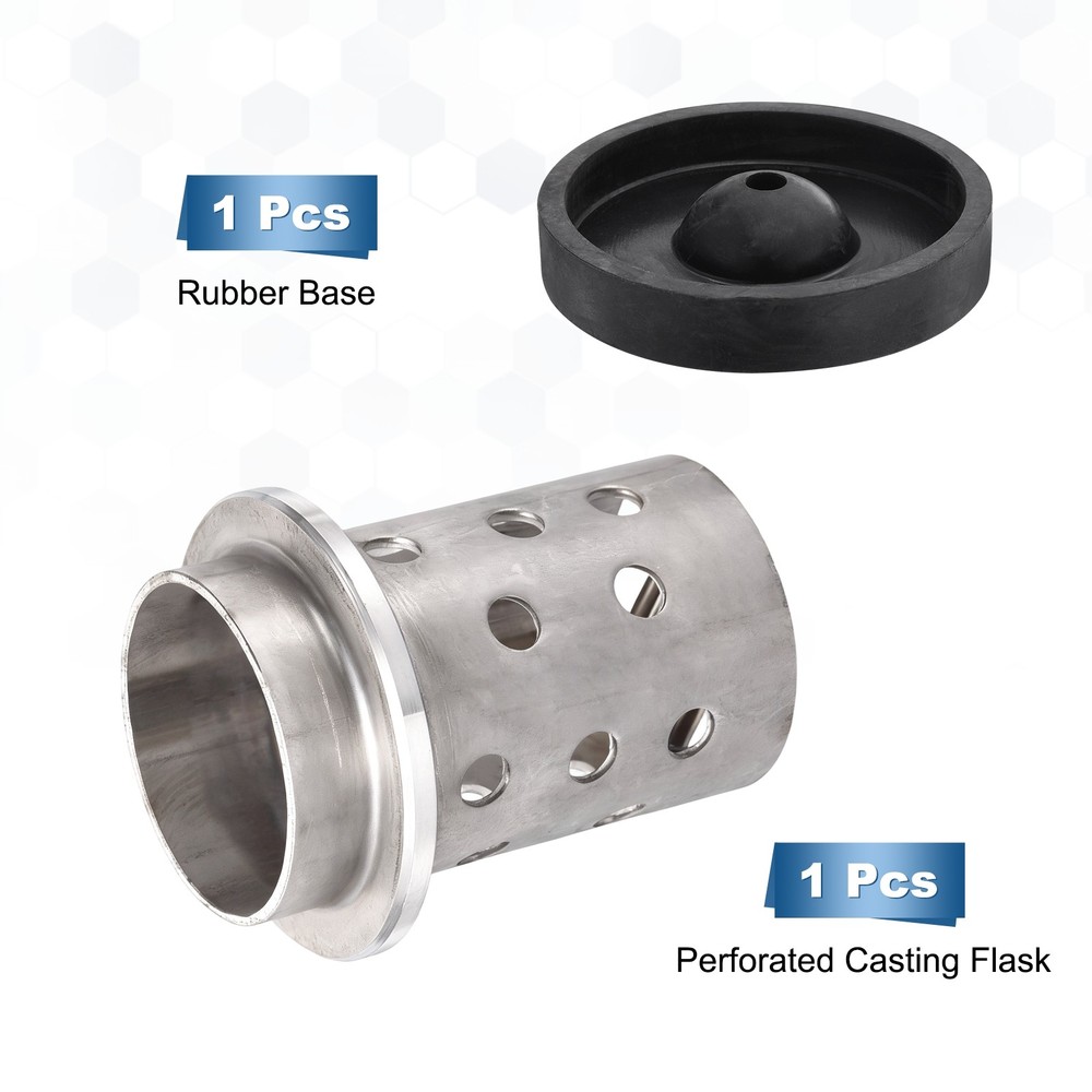 3" x 5" Perforated Casting Flask Vacuum Casting Wall Flanged with Base