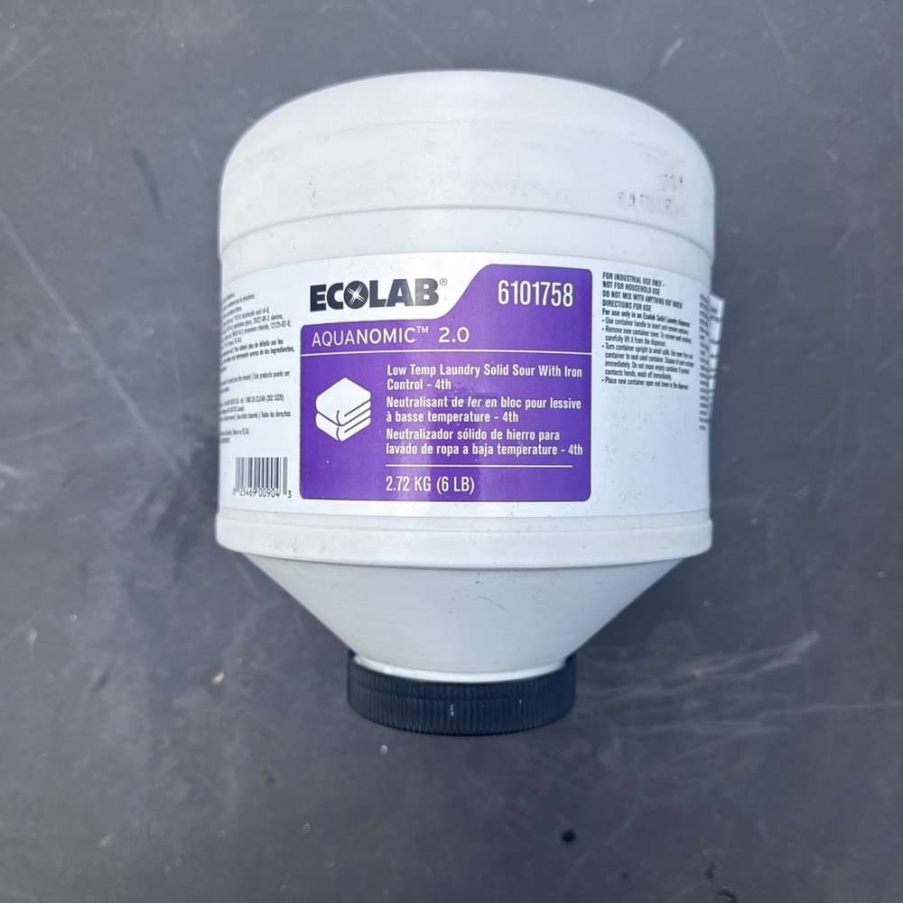 Ecolab Aquanomic 2.0 Low Temp Laundry Solid Sour Iron Control 6101758 6lbs