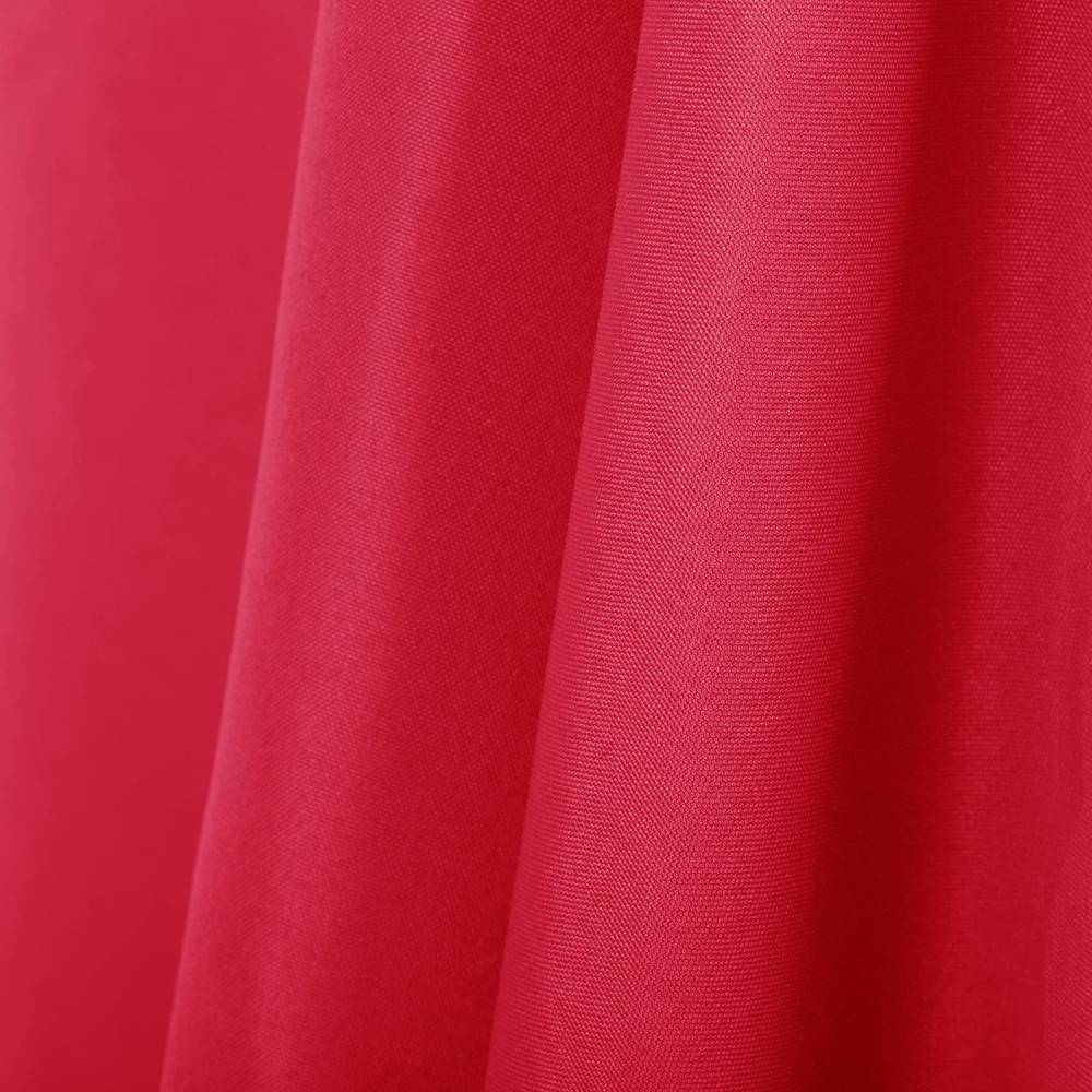 2 Pack 120 Inch Red Round Tablecloth Washable Polyester Fabric Wedding