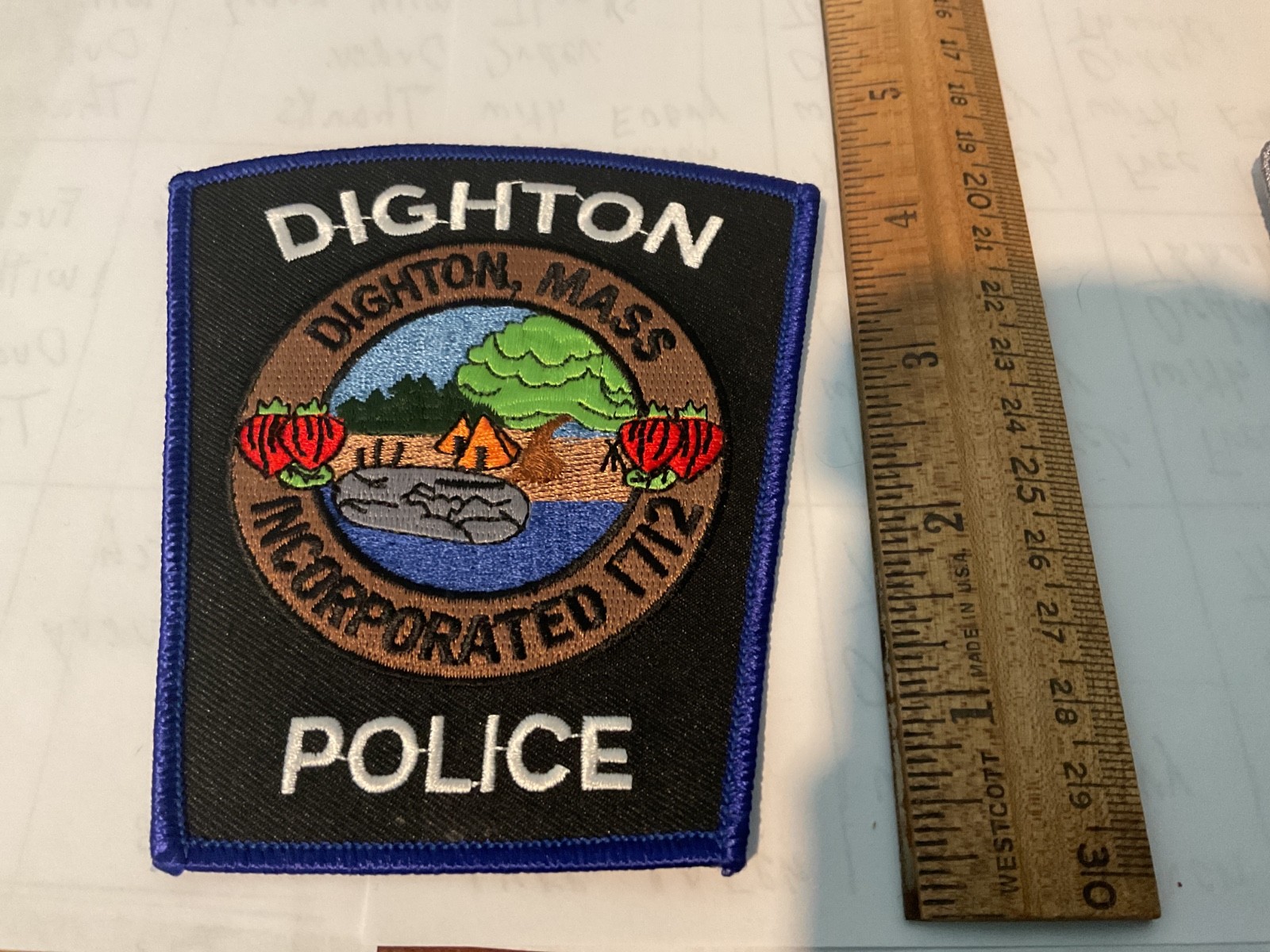 Dighton Police Massachusetts collectable Patch Set 4 pieces full Size New