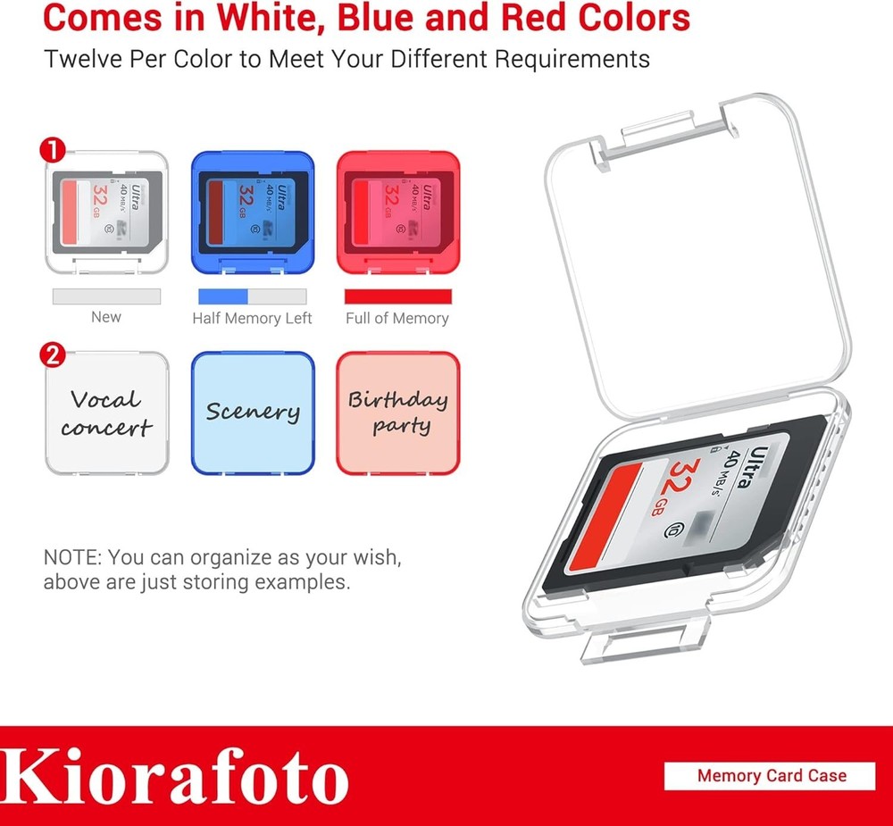 Compact SD Card Case for 36 Cards, Water-Resistant