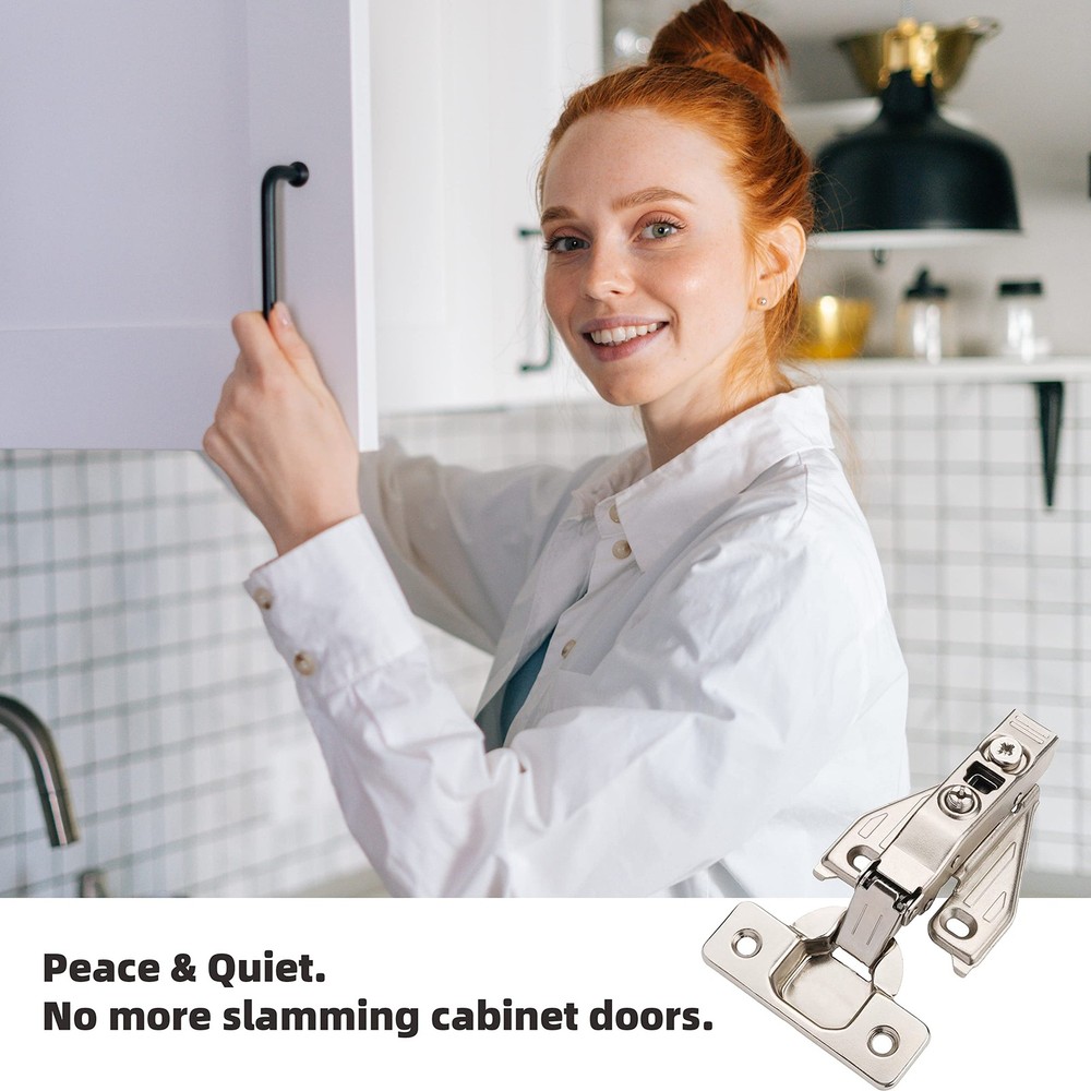 DecoBasics (2 PCS) Full Overlay Soft Close Cabinet Hinges for