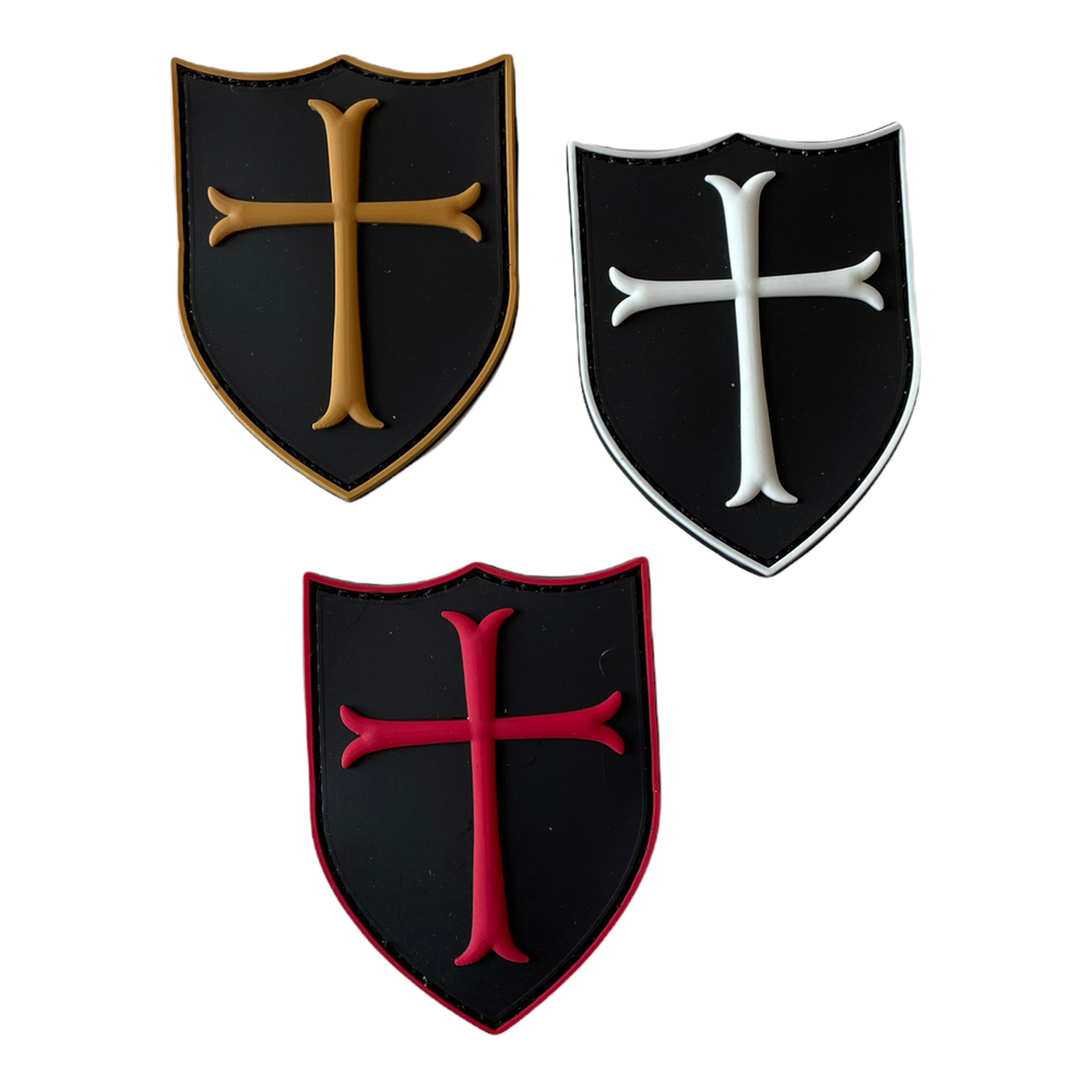 Templar Knight Crusader Holy Shield Jerusalem Christian Cross Hook Loop Patch