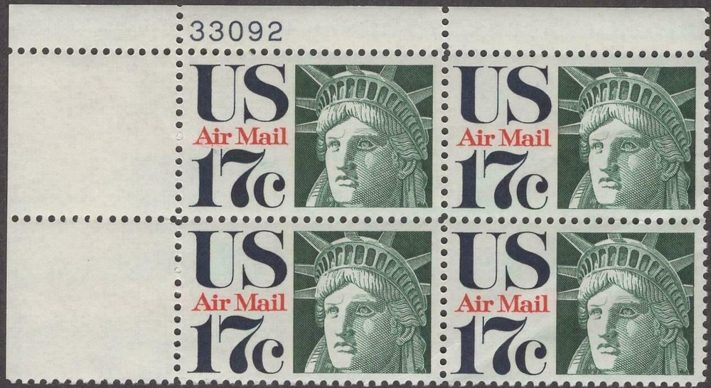 US, C80 Air mail, Liberty Crown PB4, 17c,  MNH