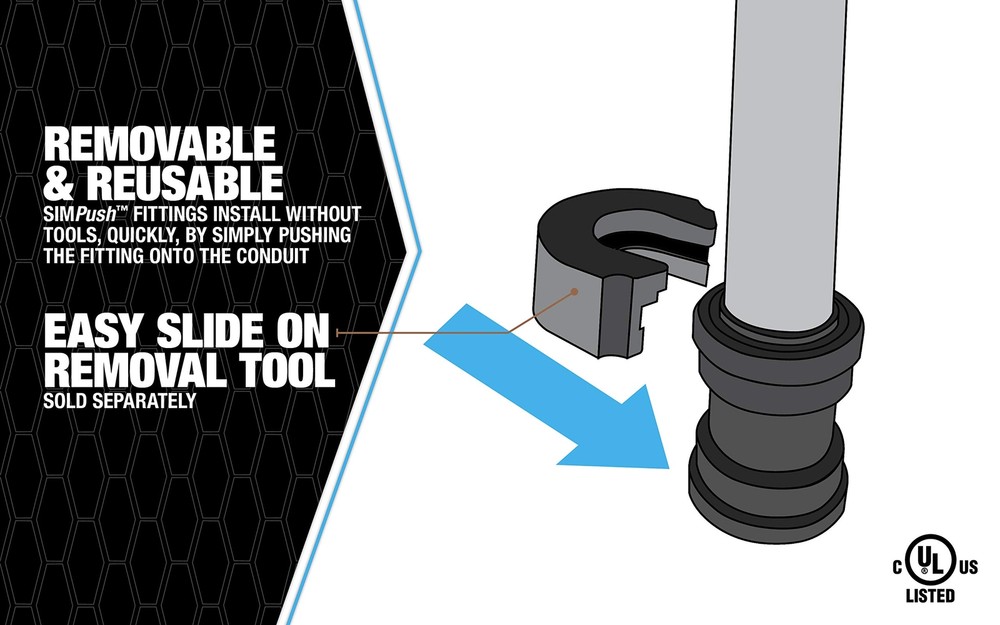 Southwire E-CP-125 1-1/4" Push Install EMT Coupling; Gray