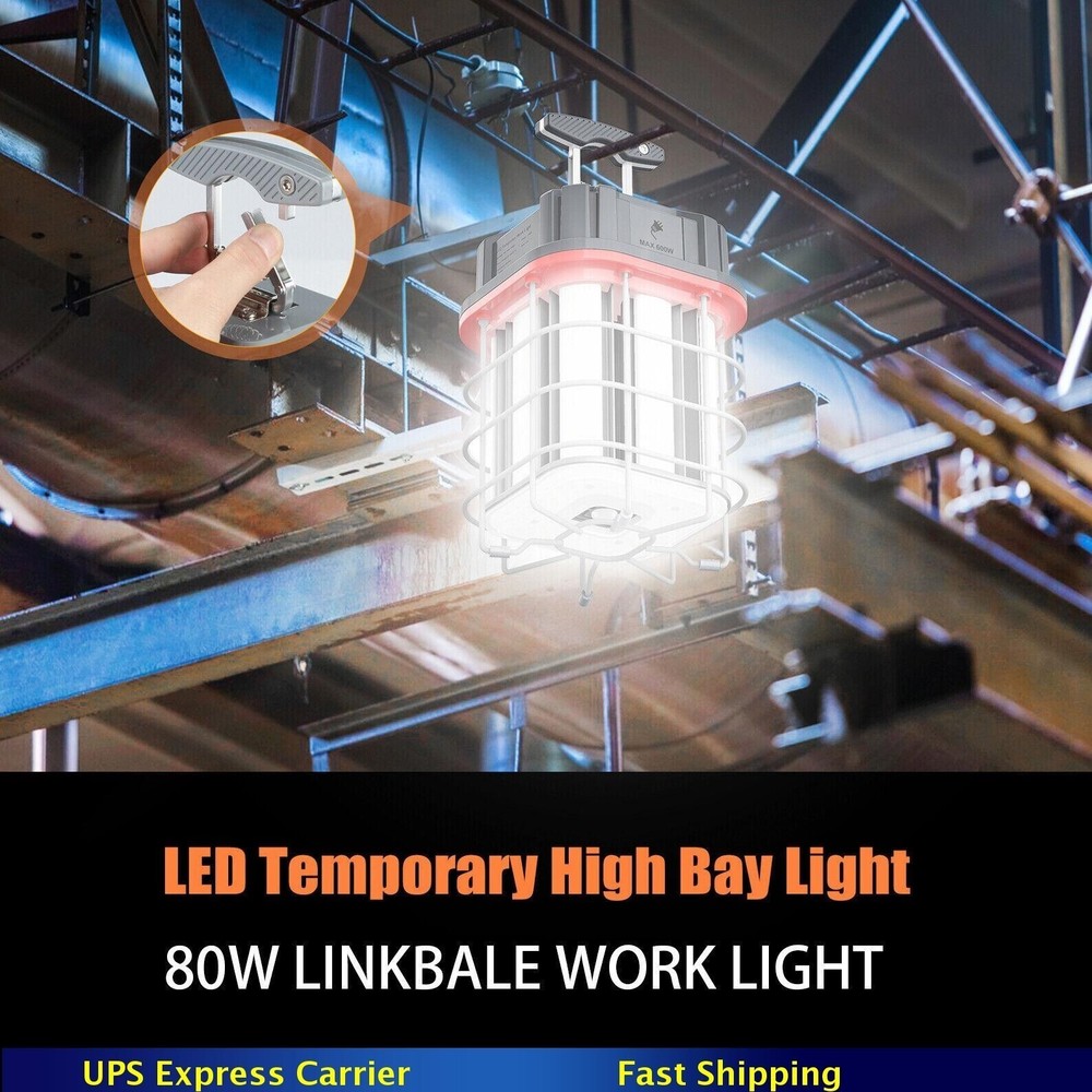 80W LED Temporary Work Linkable Light Workshop Construction Light 400W Equival