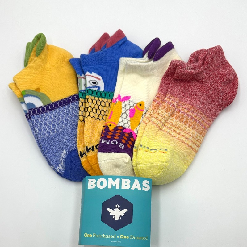 BOMBAS 5 Pairs Women's honeycomb Ankle Socks Cushion 5 Color Mix Size Med 8-10.5