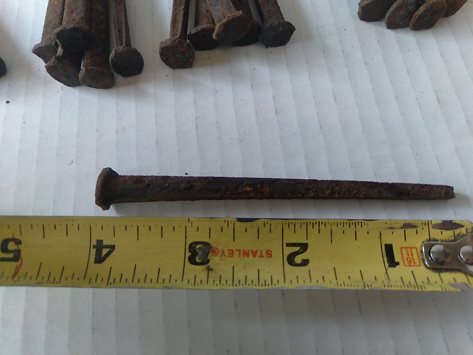 20 Vintage Rusty 4 Inch Square Nails
