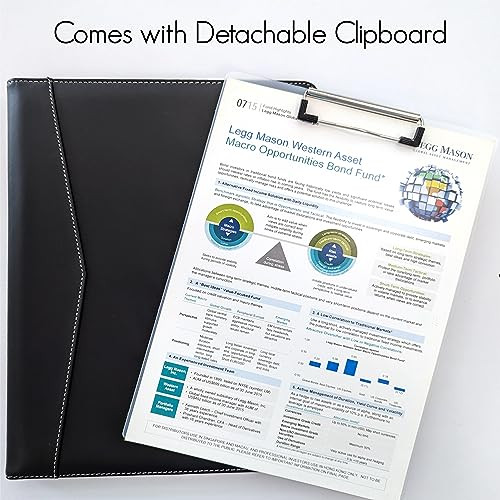Padfolio Clipboard Folder | Portfolio Organizer with Removable Clipboard