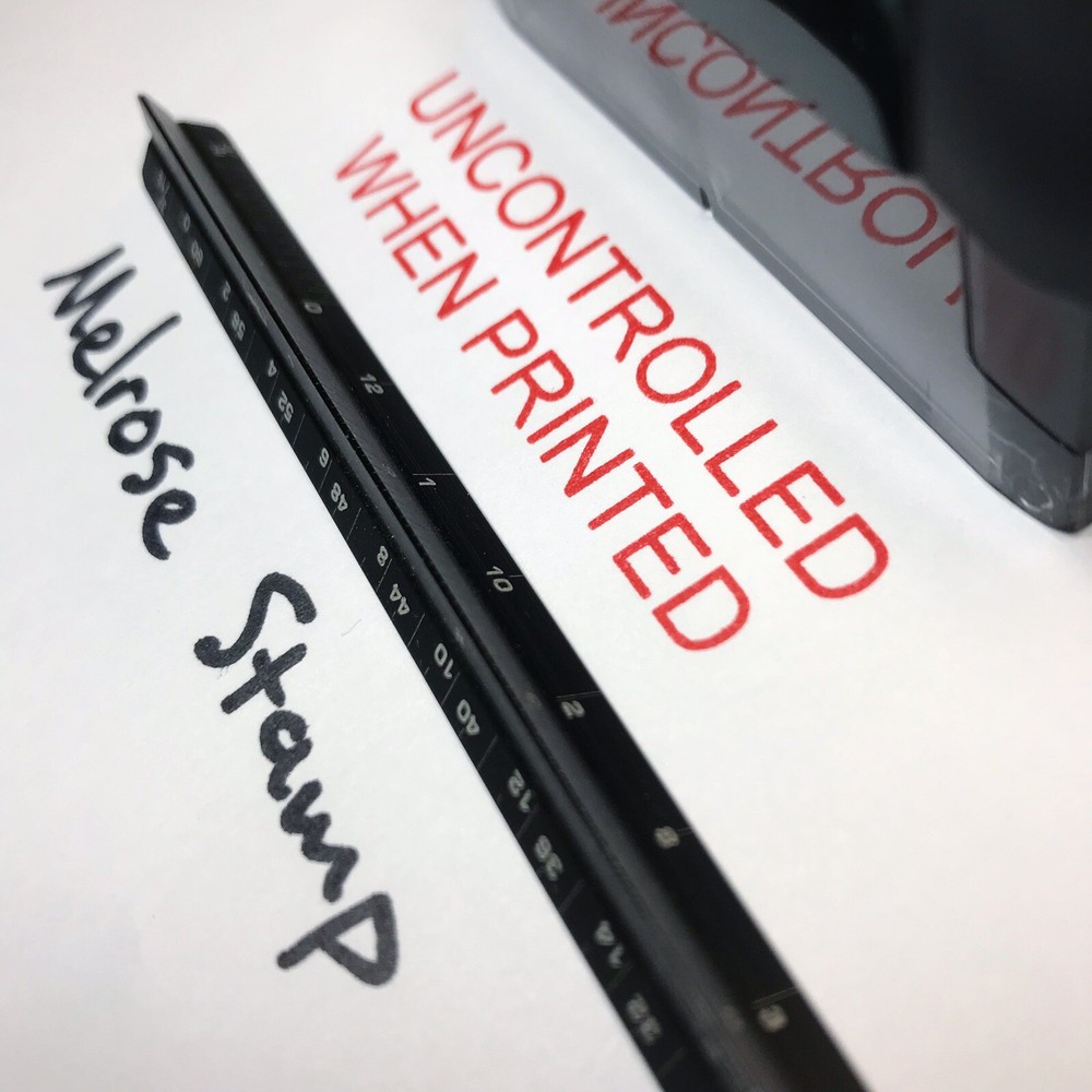 Uncontrolled When Printed Rubber Stamp Red Ink Self Inking Ideal 4913