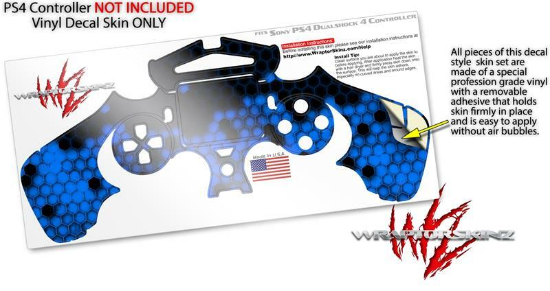 Skin for Playstation 4 Sony PS4 Controller HEX Blue