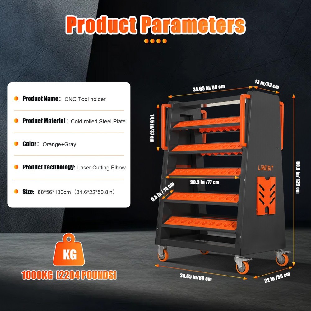 Rolling CNC Tool Carts CNC Tool Storage Rack CNC Mobile Tool Cabinet Tool Rack