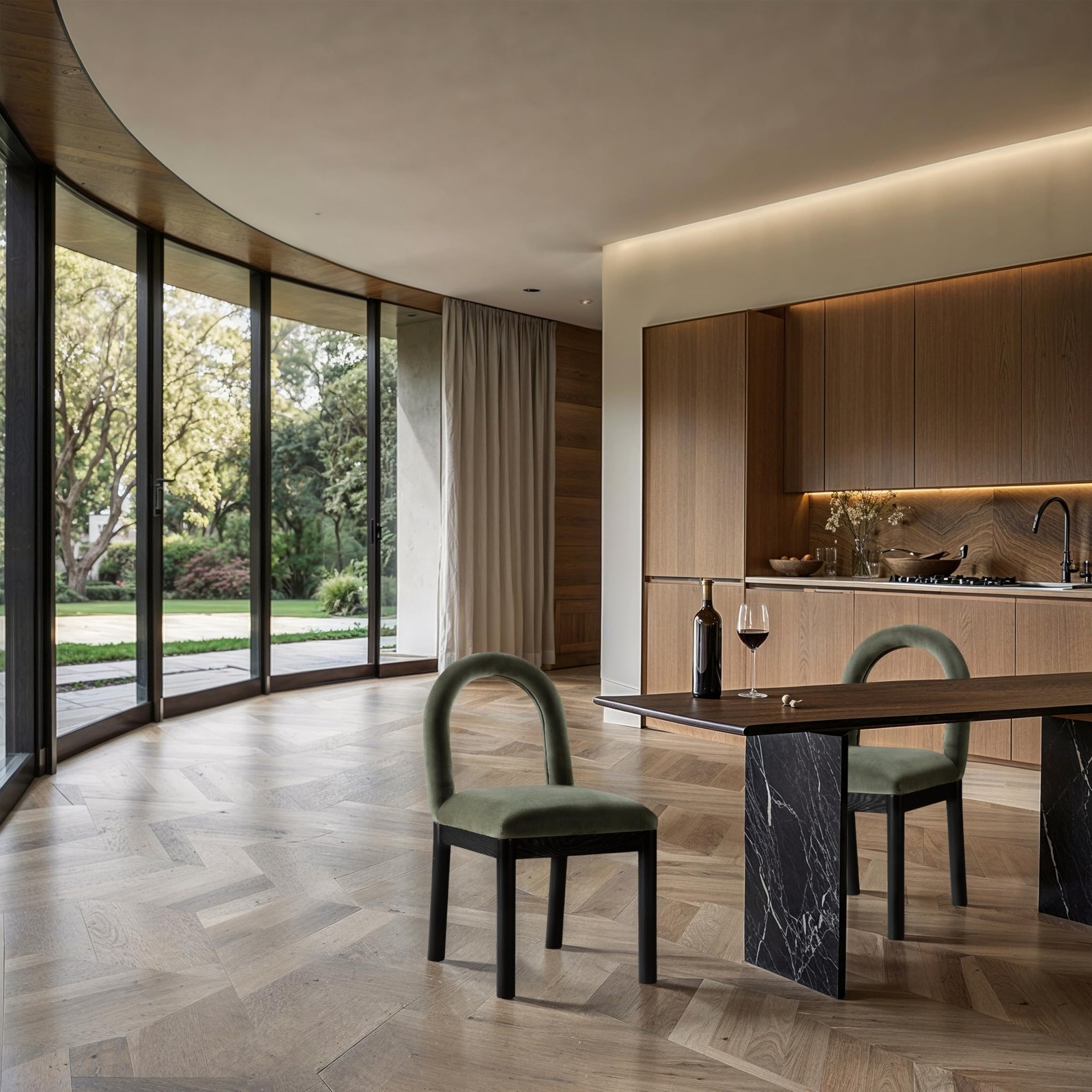 Meridian Furniture 11008Green-C Conrad Collection Art Deco Dining Chair