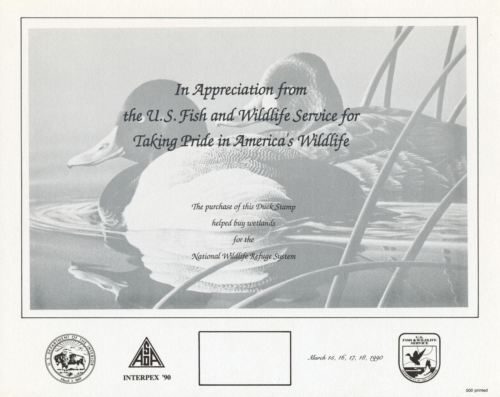 2 Duck Stamps & 23 U.S. Fish & Wildlife Appreciation Souvenir Cards 1975-1997 US