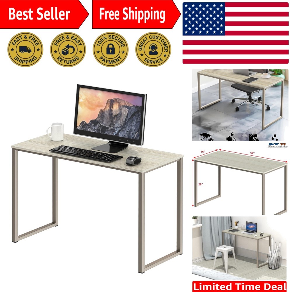 Durable 32-Inch Computer Desk with Ergonomic Design - Ideal for Small Spaces