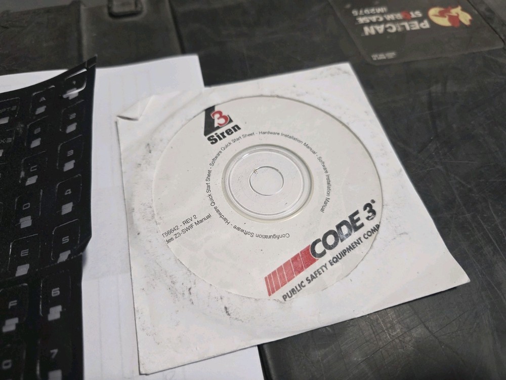 Code 3 Siren Controller Button Icons & Z3 SWIF Manual CD