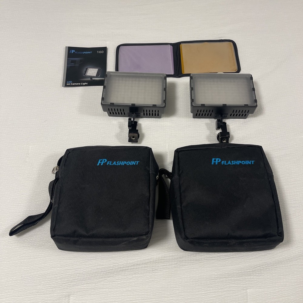 Flashpoint 160 LED on Camera Light (Includes Everything In Photos)