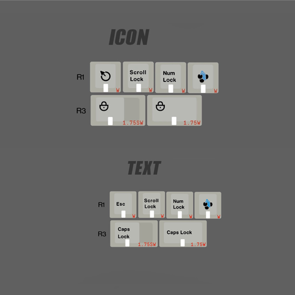9009 Color Capslock Windowed keycap Set