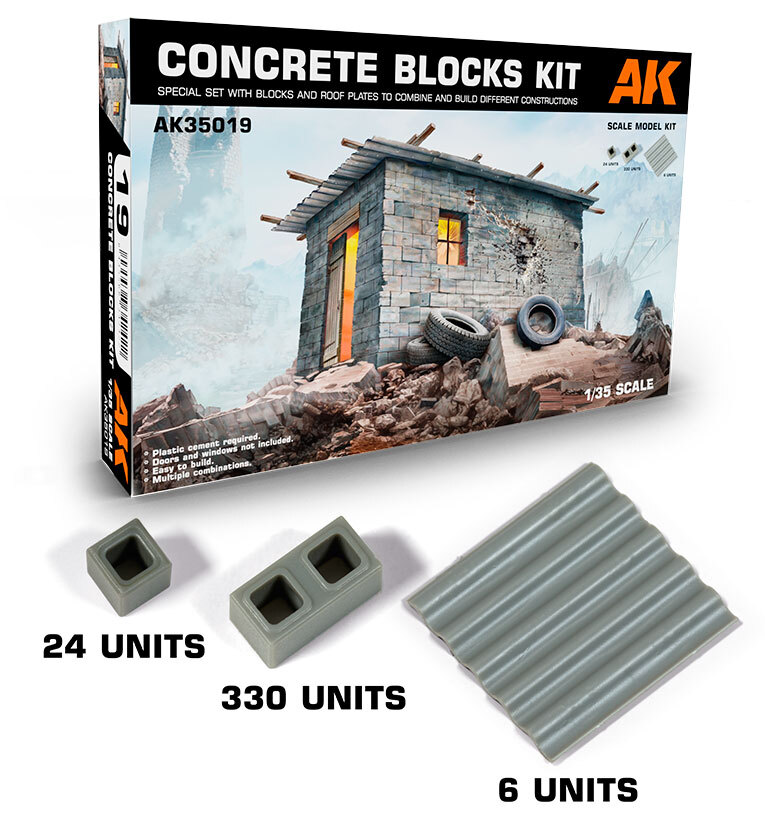 AK Interactive 1/35 Concrete Blocks Kit