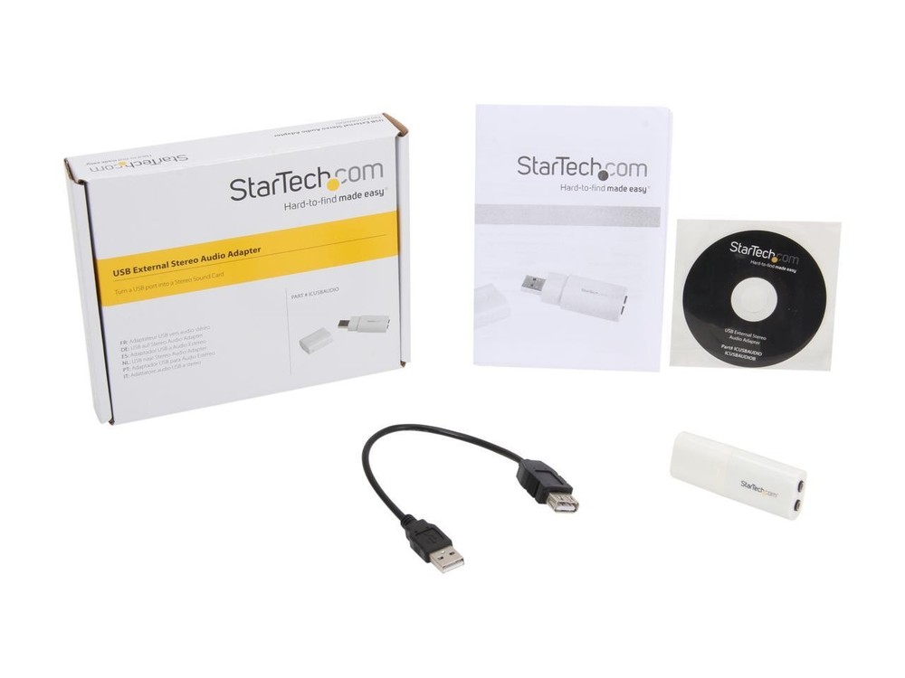 StarTech ICUSBAUDIO USB to Stereo Audio Adapter Converter