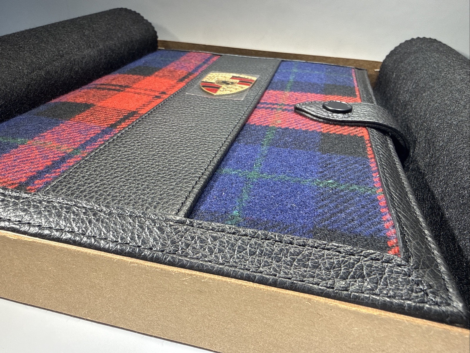Genuine Porsche Document Wallet Tartan Fabric PCG48091100 NEW