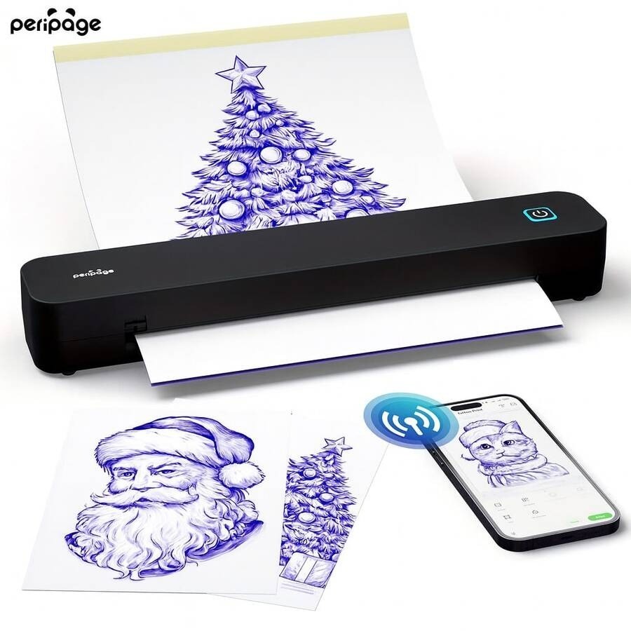 PeriPage P92 Wireless Thermal Tattoo Stencil Printer Bluetooth Portable A4