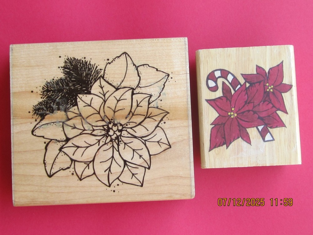 Pointsettia Rubber Stamp DOTS