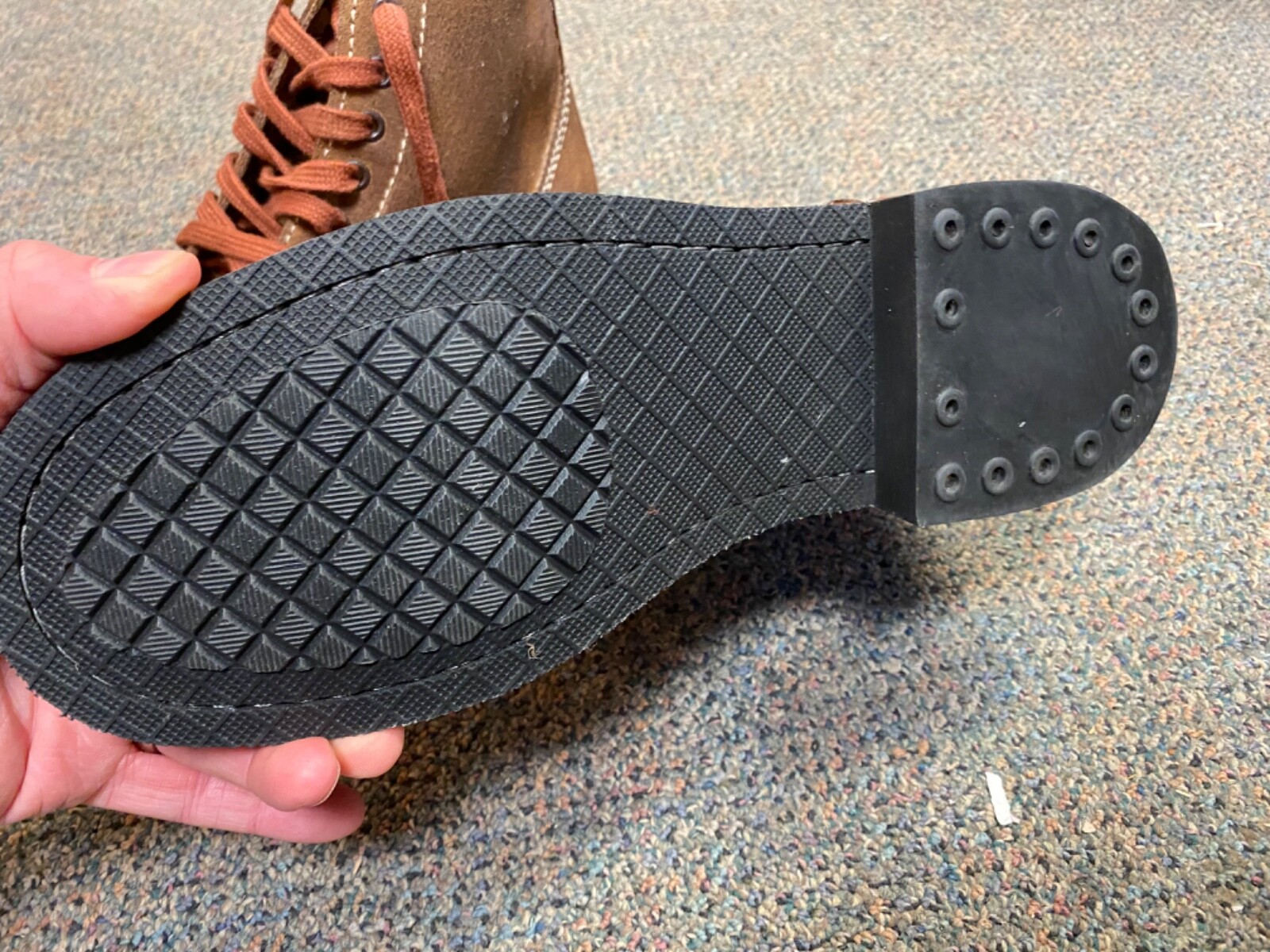 WWII US ARMY "ROUGHOUTS" COMBAT FIELD SERVICE SHOES- SIZE 11