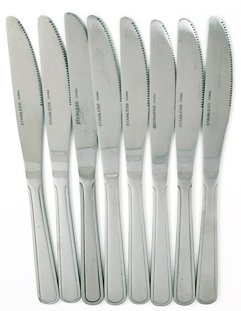 Stainless Steel 46 Pc Flatware Set With Serving Spoon and Serving Fork