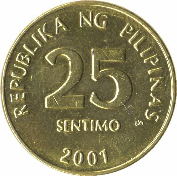 Philippines 25 Sentimo Coin KM271 1995 - 2003