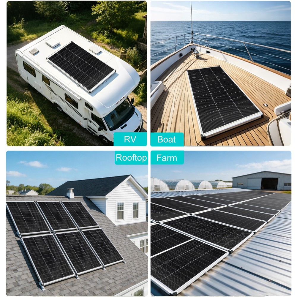 400 watt，2 Pack 200W Solar Panels N-Type 18BB 25.6% Conversion Efficiency for PV