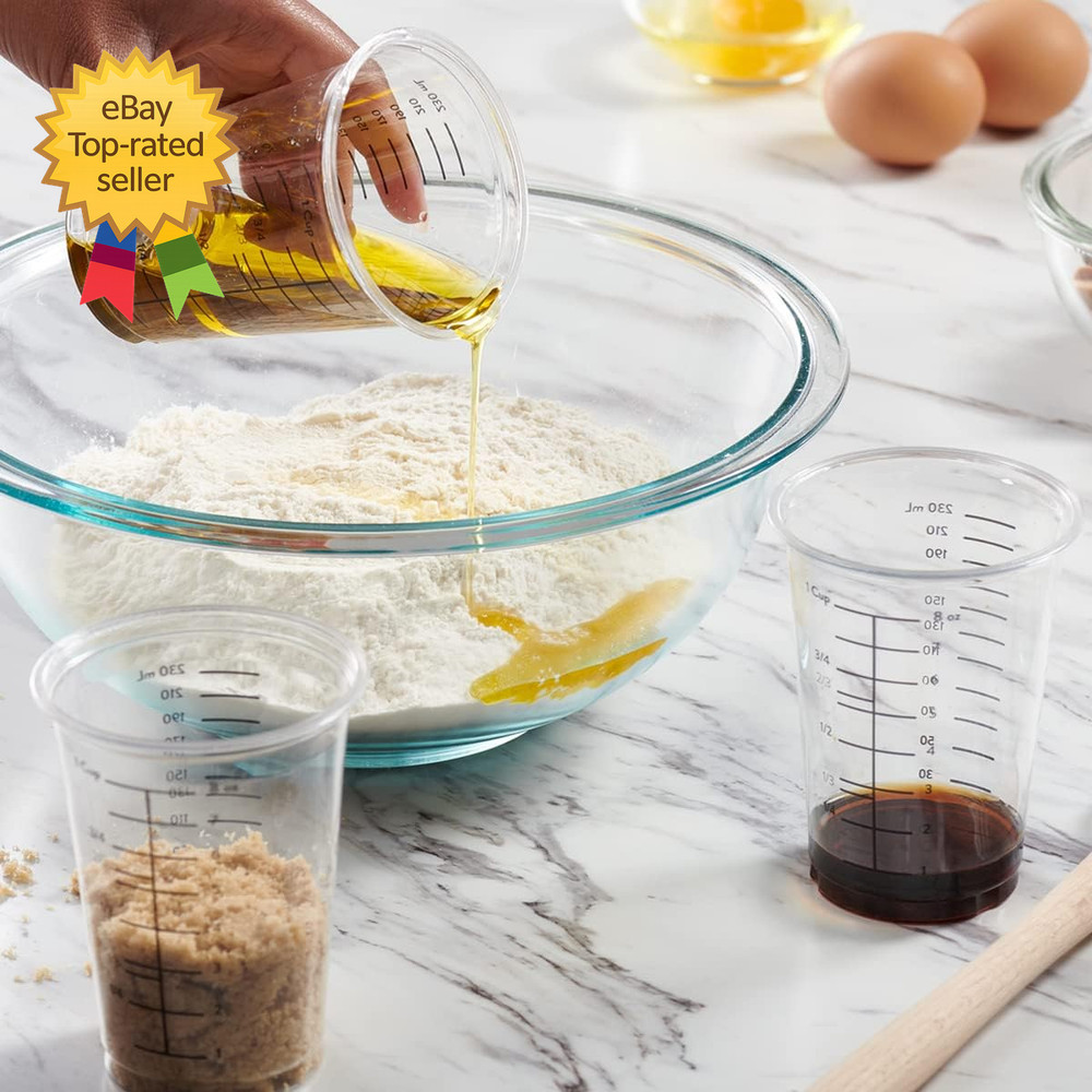 10 Oz Clear Plastic Measuring Cups Disposable Multipurpose Cups for Baking
