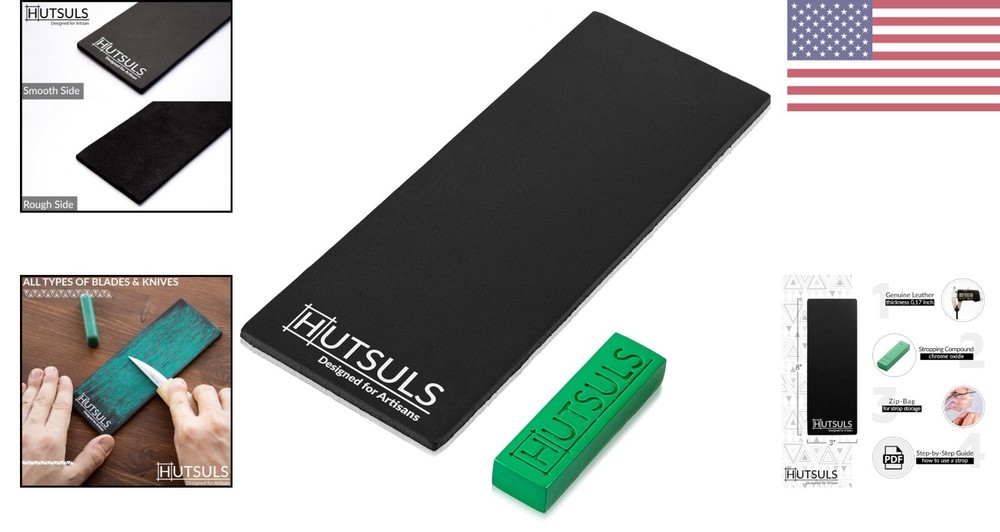 Premium Leather Strop Kit - Razor-Sharp Edges - Compound - Vegetable Tanned
