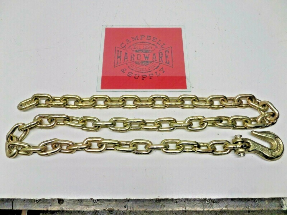 Auto Body Frame Machine Pull Chain 3/8" x 6' Grade 70 with 3/8" Grab Hook