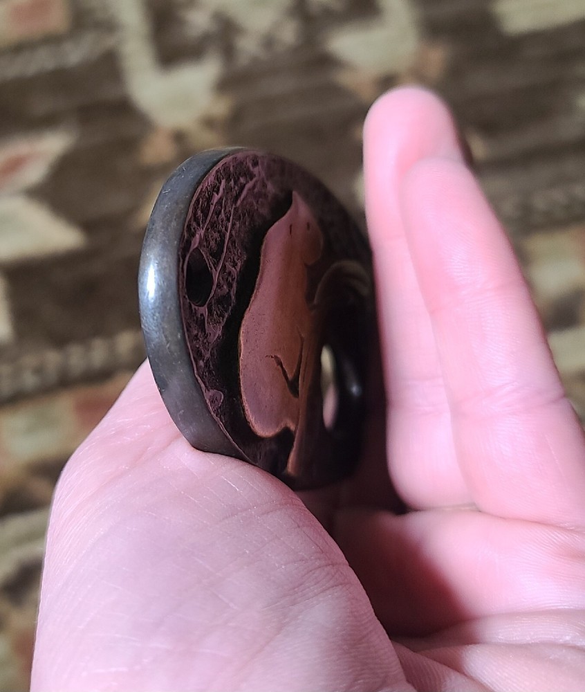 VTG SPI Bear Design Oval Doorbell Button Hardware Plate Solid Brass 2 Tone