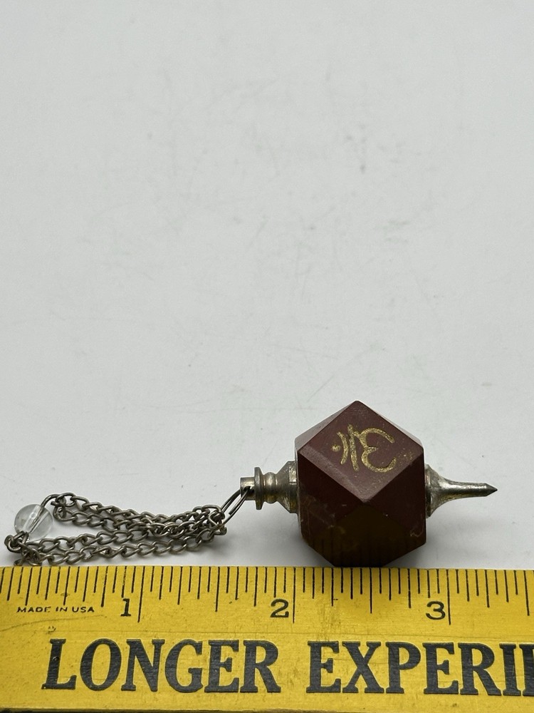 Stone Carved Chakra Pendulum On Chain Preowned
