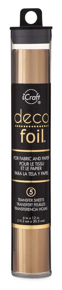 Deco Foil Transfer Sheets 6X12 5/Pkg-Bronze