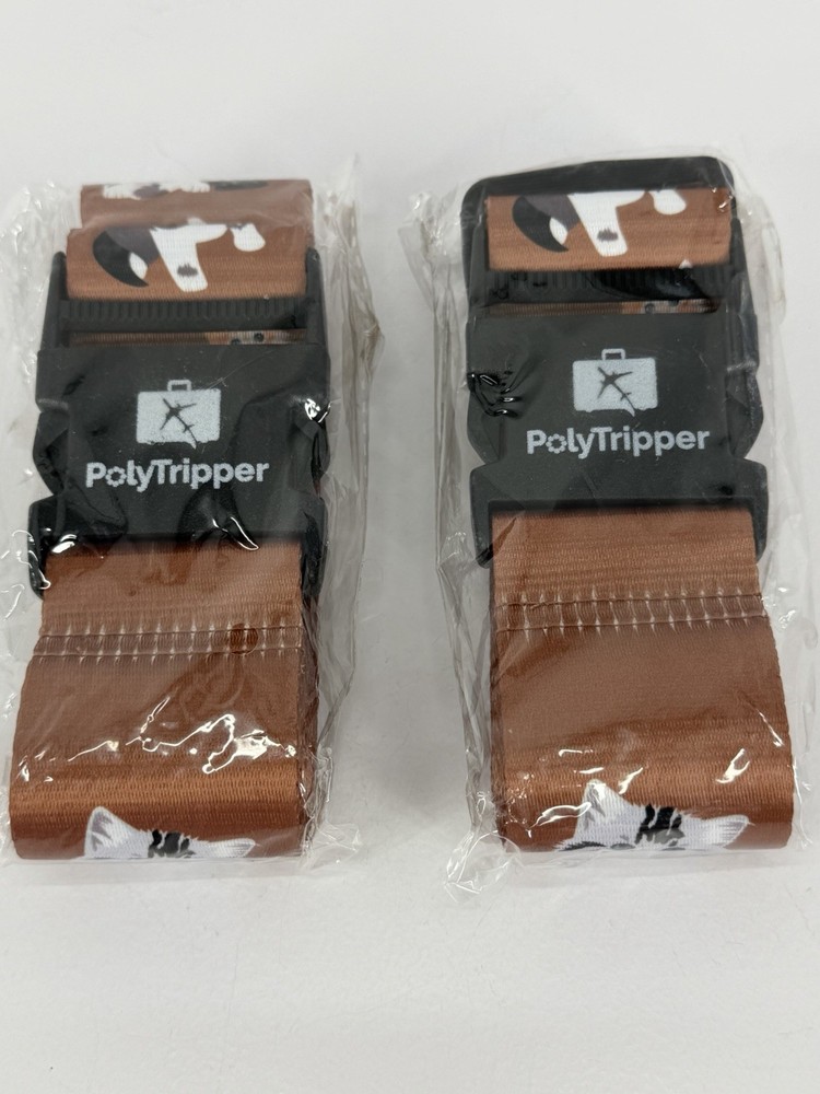 Polytripper Brown Cat Luggage Straps 2” X 68” Long