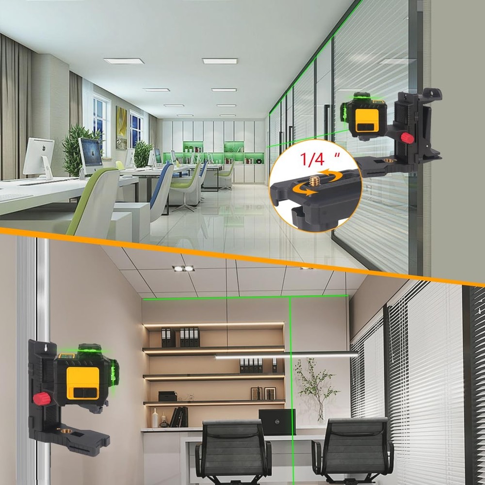 L-Shape Magnetic Bracket Laser Level Adapter, 1/4"-20 Threaded Adjustable Mag...