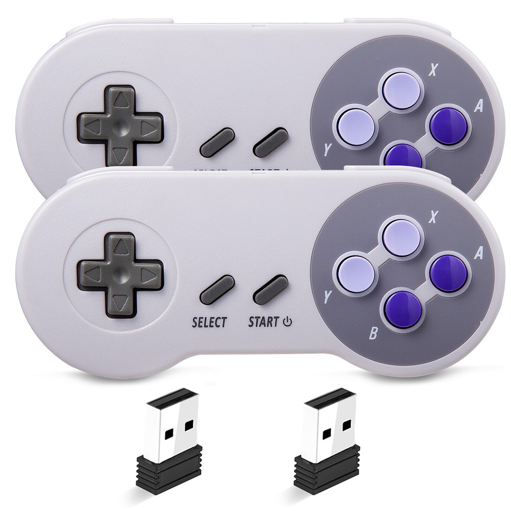 2Pack 2.4G Wireless USB SNES Controller Gamepad Joystick For PC MAC Raspberry Pi