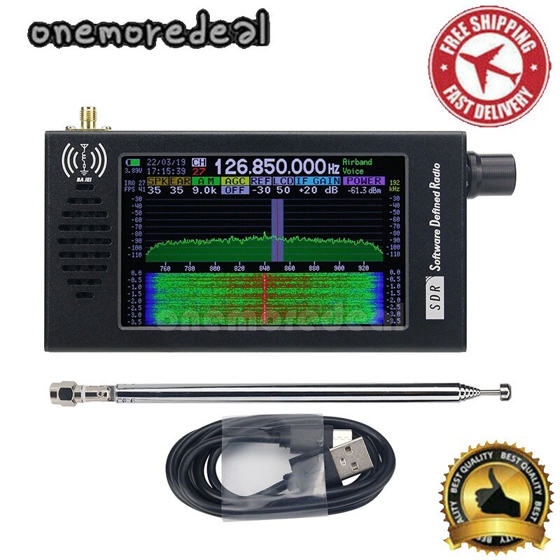 Software Defined SDR Radio Receiver DSP Digital CW/AM/SSB/FM/WFM W/ 4.3" IPS LCD