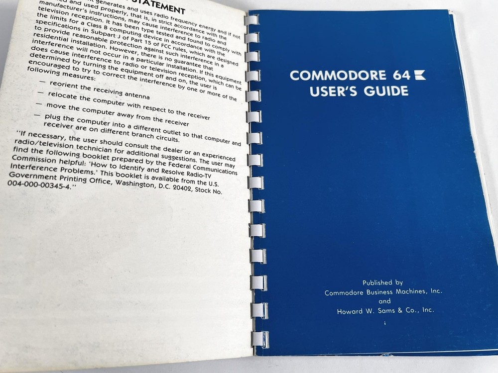 Vintage Commodore 64 User's Guide Manual 1982 First Edition 2nd Printing Spiral