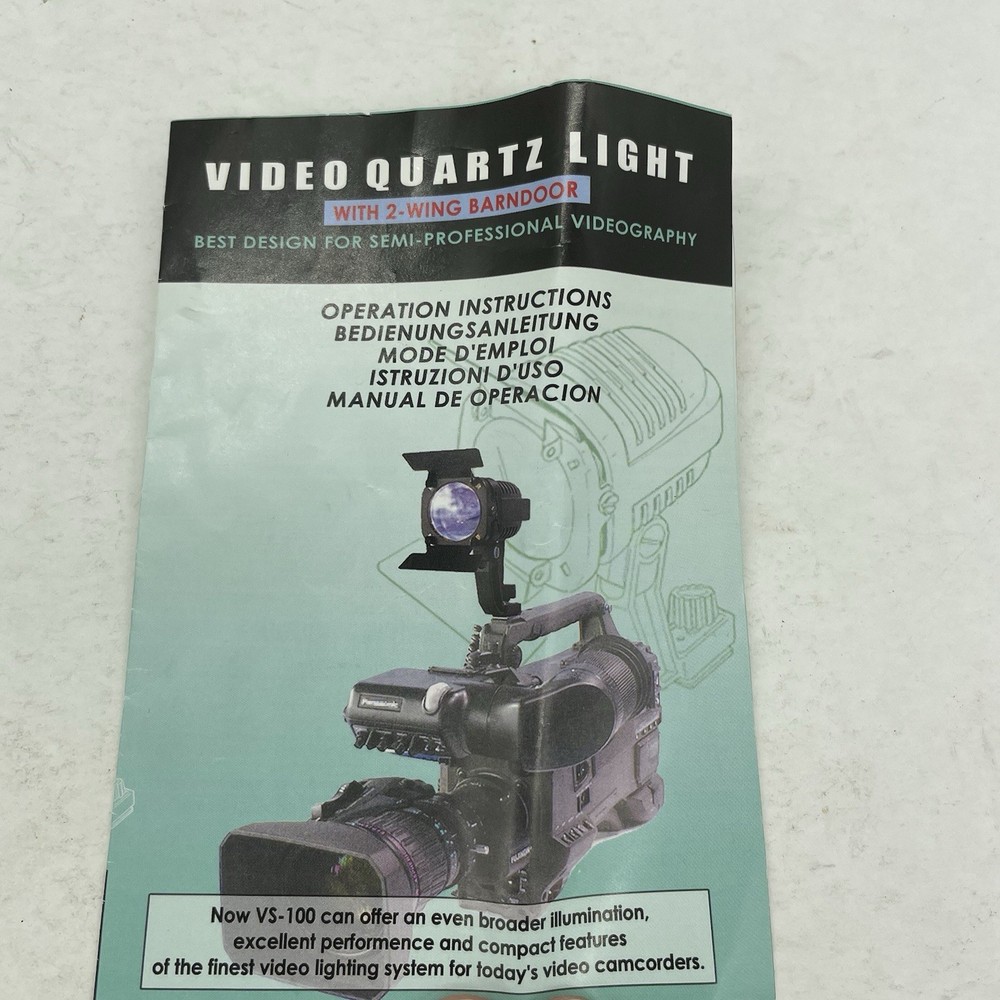 Luxmen VS-100 Video Quartz Light with 2-Wing Barndoor - AC Plug Diffusion Filter